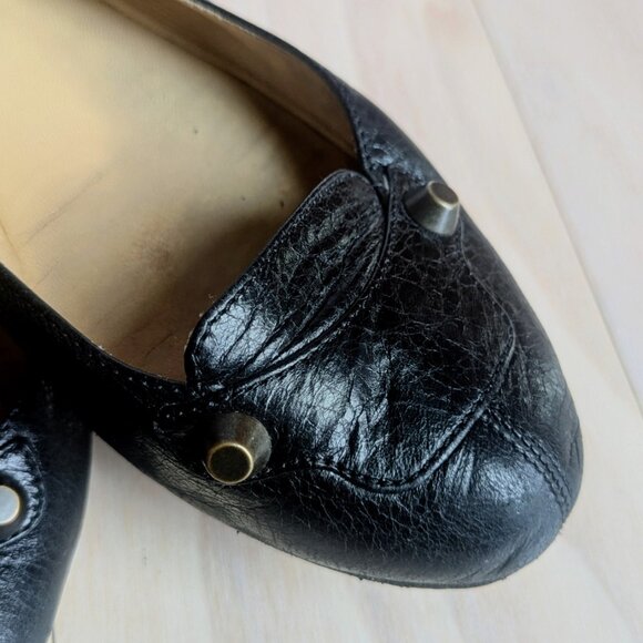 BALENCIAGA Arena Classic Black Leather Ballerina Ballet Flat Shoes - Picture 2 of 3